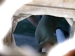 6 movies - Bold beauty filmed urinating far a public restroom with a sneaky camera Part 1