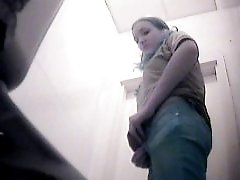 3 movies - Chicks gushing slits filmed by spy cam in toilet