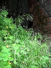 15 pictures - Beautiful dark haired teen pees on the soil