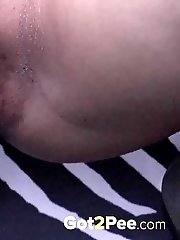 15 pictures - Girl in zebra print dress pisses on some steps
