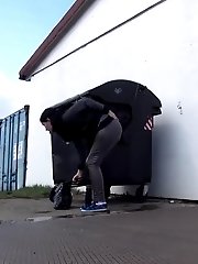 15 pictures - Dark haired girl is desperate to pee when walking