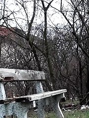 15 pictures - Hot blonde pisses while on a park bench
